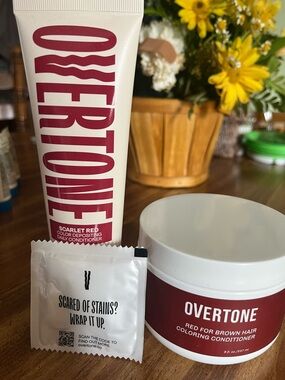 Overtone red for brown hair duo